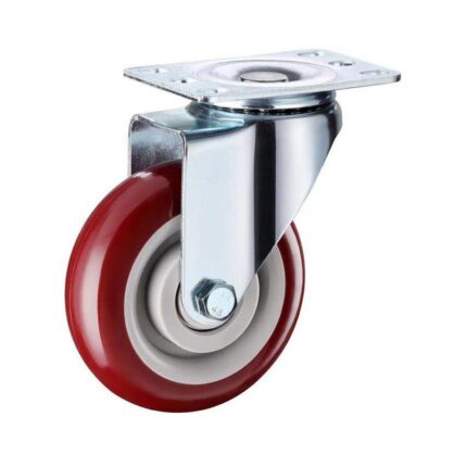 Ρόδα κόκκινη 100mm περιστρεφόμενη CHAMSONG 115kg ρόδα (128mm συνολίκό μέγεθος) (πλάτος 32mm)