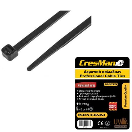 Δεματικό καλωδίων 4,8X350mm CRESMAN μαύρο