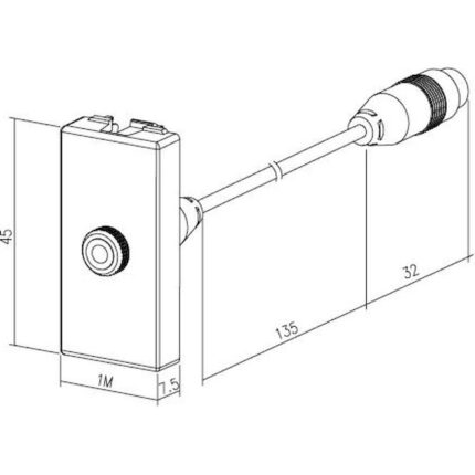 Πρίζα SAT 1 θέσης Ιβουάρ 5MΗz - 2400ΜΗz Θ/Θ 0db