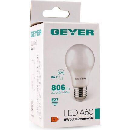 Λάμπα LED Κλασική A60 8W E27 3000K 806lm