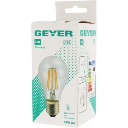 Λάμπα LED Κλασική Filament A60 6W E27 2700K 600lm dim