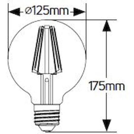 Λάμπα LED Αντεστραμμένου καθρέφτη χρυσό G125 6W E27 2700K 480lm dim