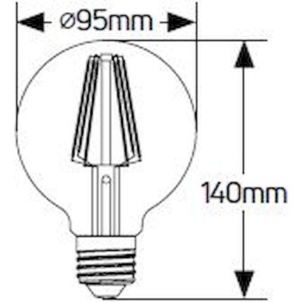 Λάμπα LED Αντεστραμμένου καθρέφτη ασημί G95 6W E27 2700K 550lm dim