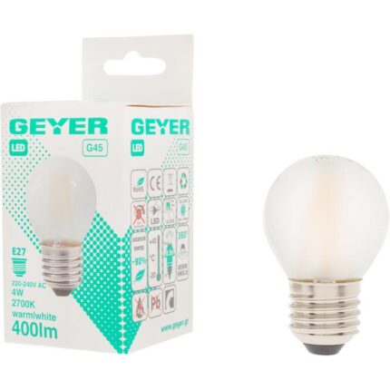 Λάμπα LED Σφαιρική Filament matt G45 4W E27 2700K 400lm