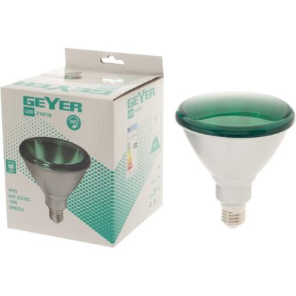 Λάμπα LED PAR38 15W E27 πράσινo 42V AC/DC IP65