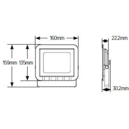 Προβολέας LED 30W 4000K 2550lm IP65 μαύρος