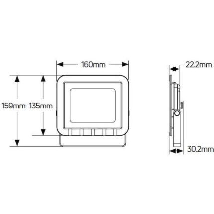 Προβολέας LED 30W 3000K 2400lm IP65 λευκός