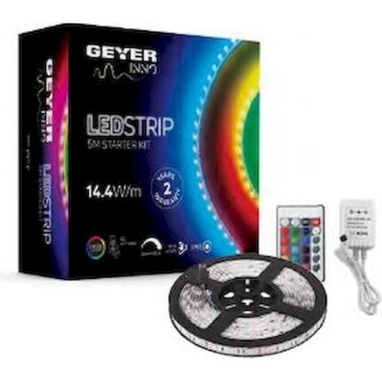 LED Strip KIT 14.4W 12V RGB IP65 5m + RGB controller + driver