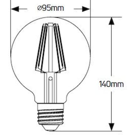 Λάμπα LED Vintage G95 6W E27 2000K 500lm dim